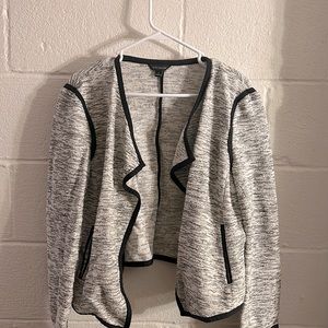 Ann Taylor Large Black & White Lightweight Dress Blazer